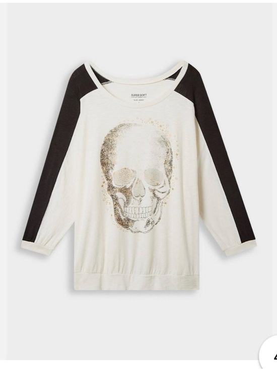 torrid Tops - Torrid Graphic Crew Long Sleeve Dolman Skull